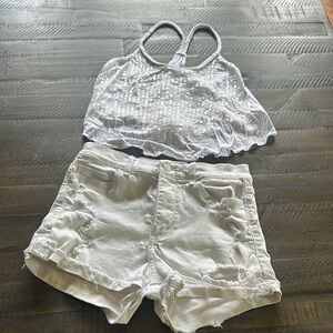 Abercrombie & Fitch White Jean Shorts and top